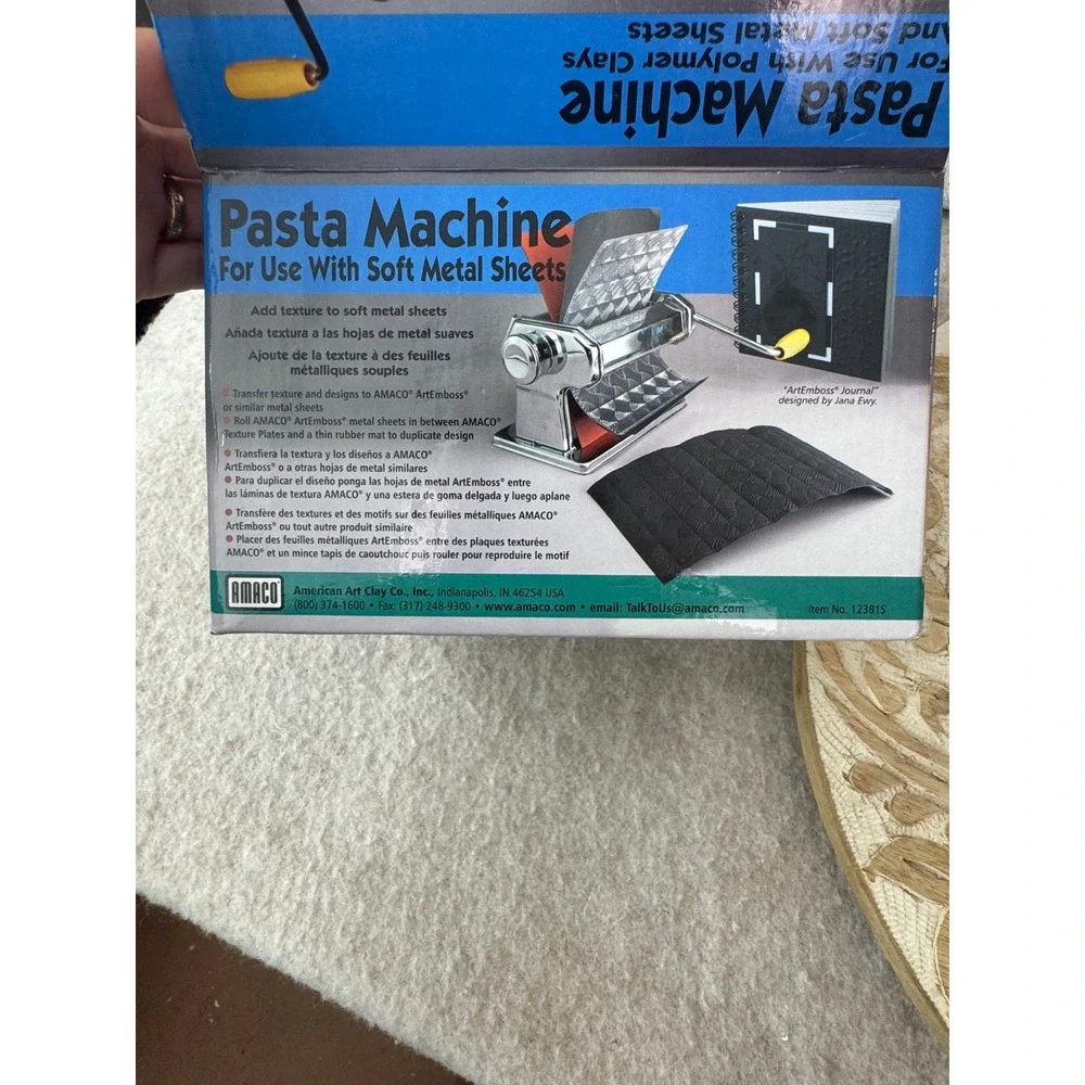 Amaco Pasta Machine 12381S for Polymer Clay and Soft Metal Sheets Silver 5.5in